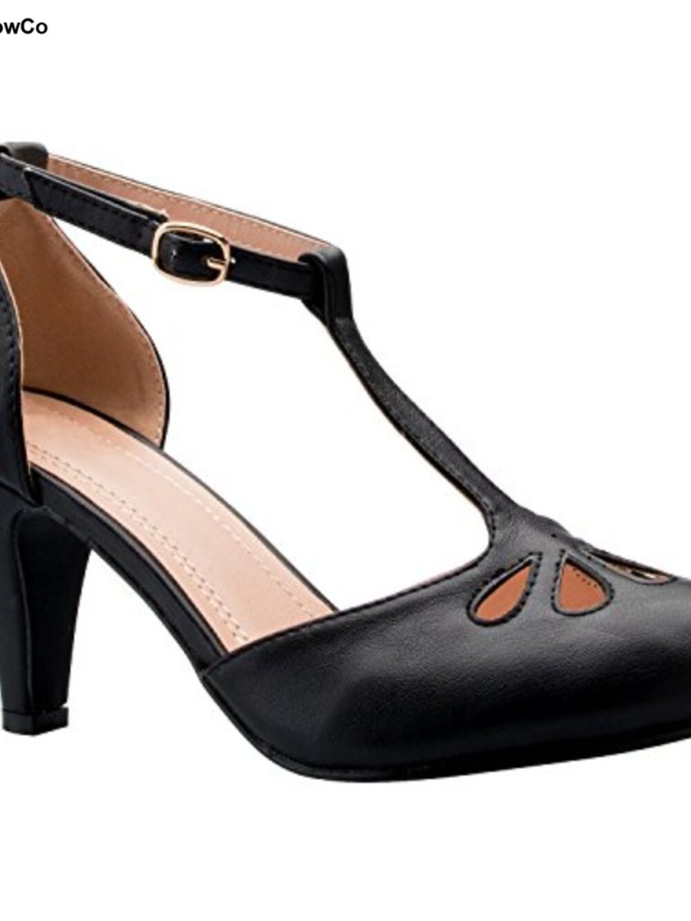 Women's Mary Jane Kitten Heel Pumps Round Toe T Strap Dress Shoes